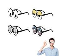 FveVqe 4Pcs Googly Eyes Glasses, Funny Glasses, Joke Glasses for Adults Halloween, Funny Glasses for Adults Amusing Accessories for Adult and Children's Parties