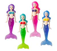 FveVqe 4PCS Mermaid Bath Toy, Mermaid Pool Toys, Durable Toys for Toddlers Water Bathtub, for kids Aged 7-12 Swimming Pool Games Diving Training (Multicolour)
