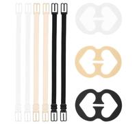 FveVqe 9 Pcs Bra Strap Clips, Bra Clips for Racer Back, Soft and Comfortable Elastic Racer Back Bra Clip Fits All Cup Sizes, Adjustable Non-Slip Conceal Bra Strap Holder (3 Colors)