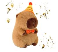 FveVqe Cartoon Capybara Home Decoration Gift, Birthday Hat Capybara Plush, 25cm/9.8in Adorable Soft capybara teddy, Cute Stuffed Capybara Teddy for Boys and Girls At Birthday Easter Gift
