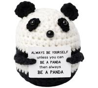 FveVqe Panda Gifts, Positive Affirmation Panda gift, Crochet Panda Plush, Handmade Yarn Animal, Soft Stuffed Animal, Collectible Decor