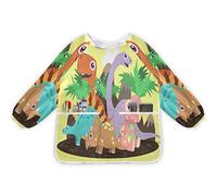 FVFV Cute Wild Dinosaur Kids Art Smock for Toddler Children Apron Waterproof Painting Artist Feeding Bib Smocks Ages 1-6