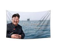 Fvieon Kim Jong Un Live,Laugh,Love Flag,3x5 Feet Banner,Funny Poster UV Resistance Fading & Durable Man Cave Wall Flag with 4 Brass Grommets for College Dorm Room Decor