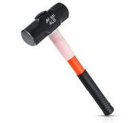 FVIEXE 4lb Sledge Hammer, 4 Pound Drilling/Crack Hammer with Forged Steel Construction & Fiberglass Handle Shock-Resistant for Striking, Engineering Hammer for Farm Gardening Land Management Yard Work