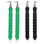 FVIEXE 4PCS Rebar Tie Tool, Automatic Rebar Tie Wire Twister with Rubber Handle, Rebar Wire Twister Pull Tie Wire Twister Concrete Metal Wire Twisting Fence Tool (Curved and Straight Hook)