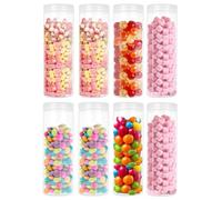 FVIEXE 8PCS 46OZ/1360ml Plastic Jars With Lids, Large Clear Candy Containers for Buffet, Round Storage Jars for Dry Food and More