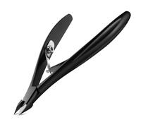 FVION 4mm Jaw Professional Cuticle Nippers, Salon-Quality Trimmers for Precision Nail Care, Premium Stainless Steel Clipper Remover Tool - Black