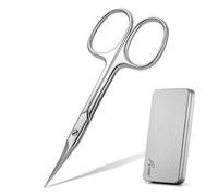 FVION Curved Cuticle Scissors Extra Fine for Women, Men and Professionals - Stainless Steel Small Manicure Scissors with Precise Pointed Tip Grooming Blades