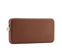 FVION Makeup Bag for Travel, Large Silicone Cosmetic Bag, Make Up Brushes Holder Case, Portable Makeup Organiser for Women Girls (Brown)