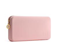 FVION Makeup Bag for Travel, Large Silicone Cosmetic Bag, Make Up Brushes Holder Case, Portable Makeup Organiser for Women Girls (Pink)
