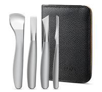 FVION Professional Pedicure Shavers Set, 4 Piece Foot Scraper Kit with Callus Scalpel Feet & Stainless Steel Callus Remover Blades - Silver