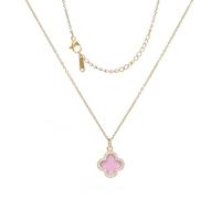 Fviswiak Clover Necklace For Women 14K Real Gold Silver Plated Four Leaf Clover Pendent Necklace Dainty Trendy Cute Simple Women's Jewelry Gift, S, Stainless Steel, No Gemstone