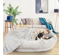 Fvkind Human Dog Bed for Adult with Blanket and Pillow, 73"x56"x12", Grey