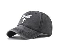 FVKTHNVS Classic Washed Vintage Men's Baseball Cap Crucifix Print Fashion Trendy Outdoor Cap Unisex Baseball hat Dad Hat (Cotton, Black)