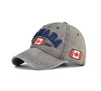 FVKTHNVS Flag Baseball Cap Canada Embroidery 1867 Commemorative Cap Unisex Outdoor Cap Pops Hat (Cotton, Washed Coffee)