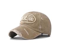 FVKTHNVS New Orleans Embroidery Baseball Cap Adjustable Classic Washed Cotton Men Hat Unisex Outdoor Cap Sports Cap (Cotton, khaki2)