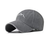FVKTHNVS Washed Cotton Men's Baseball Cap Mountain Embroidery Personalized Trend Unisex Outdoor Cap Dad Hat (Cotton, Grey)