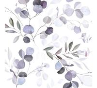 Fvlow Purple Leaf Peel and Stick Wallpaper - Vintage Leaf Vinyl Wrap Kitchen Worktop Covering - Self Adhesive Thick Greenery Floral Wallpaper for Bedroom Furniture Stickers - 44.5cm x 300cm