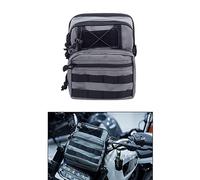 FVMOTO Universal Club Style Utility Molle Traveller Bar Handlebar T-Bar Bag Handle Bags, Fit For Harley Dyna Street Bob FXBB Softail Sportster, Tool Pouch Trunk Storage Bag, Gunship Gray