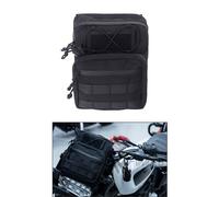 FVMOTO Universal Club Style Utility Molle Traveller Bar Handlebar T-Bar Bag Handle Bags, Fit For Harley Dyna Street Bob FXBB Softail Sportster, Tool Pouch Trunk Storage Bag, Black (DSCBB000-HD)