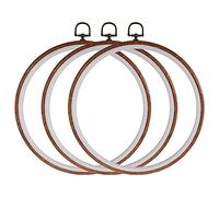 Fvoagaou 3 Pieces 10 Inch 26 cm Embroidery Ring Anti Slip Hoop Set Imitation Wood Display Frame Circle Embroidery Kits