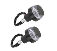 FVOIRSS Turn Signal Motorcycle 2pcs Motorcycle Handle Light Bar End Indicator For Car Turn Signal Universal Grip Plug Side Marker Lamp(Blue)