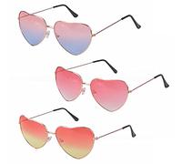 Fvomye 3 Pieces Heart Shape Hippy Specs Glasses Hippie Sunglasses Funny Glasses 60s 70s Carnival Hippie Party Decoration Glasses