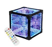 FVPJUXSG 3D Infinity Mirror Tunnel Light, RGB Cube Lamp with Remote & App Control, LED Night Light for Bedroom, Living Room, and Gaming Room(15 * 15 * 15cm)