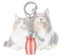 FVPKYUR Pet Ashes Keepsake Keychain, Rose Gold, Memorial Urn Keyring for Dog Cat Cremation, Contemporary Unisex Keychain, 6.98 x 1.98 cm, Zinc Alloy