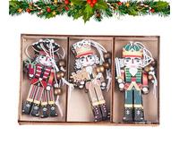 FVPKYUR Wooden Nutcracker Soldier Hanging Decorations, Christmas Nutcracker Pendant Made of Wood, Small Soldier Ornament - Christmas Nutcracker Walnut Soldier Wooden Pendant for Wall, Door, Home