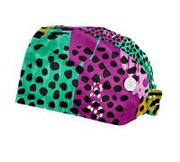 FVQL 2 Pcs Bouffant Caps Surgical Caps for Women, Nurse Hats, Abstract Pattern Animal Print