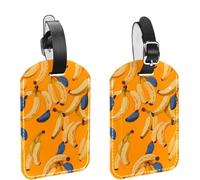 FVQL Double Sided Lightweight Luggage Tag, 2Pcs, Suitcase Label, Banana Seamless Pattern