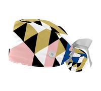 FVQL Set of 2 Scrub Caps Women Nurse Hats Surgical Cap, Geometric Graphics Pattern