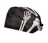 FVQL Set of 2 Scrub Caps Women Nurse Hats Surgical Cap, Skeleton Skull