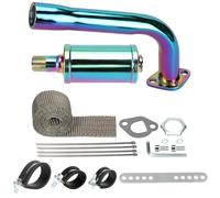 FVRITO Thickened Colorful Exhaust Header Pipe Muffler with Heat Shield Tape Kit for Non Hemi 6.5HP Predator 212cc 196cc GX160 GX200 Coleman CT200u BT200X KT196 Baja MB200 Clone Go Kart Mini Bike Parts