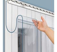 FVTVHEV PVC Tape Curtains Strip Curtain Thickness 2.5mm Heat and cold insulation Clear Curtain Strip Kit Plastic Door Strips Easy to install Suitable for home supermarket garage warehouse(15x220cm(1pc