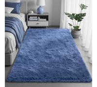 FVVRAX 90x150cm Cobalt Blue Shaggy Rug - Soft Fluffy Area Rug for Living Room & Bedroom, Non-Slip Plush Carpet for Kids, Nursery, Dorm, Machine Washable Large Floor Mat