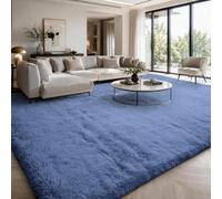 FVVRAX Fluffy Rug Living Room Bedroom Soft Shaggy Cobalt Blue Rug 180x270cm | Machine Washable Rug Luxury Carpet, Non-Slip Non-Shedding Large Floor Mat for Cosy Homes Nursery Dorm, Kids & Pets Friendly