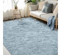 FVVRAX Fluffy Rugs Living Room Bedroom, Shaggy Duck Egg Blue Rug 240x300cm