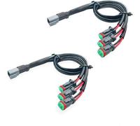FVZWKHD 2 Lead 3 In1 Deutsch Dual Outputs DT DTM Female Connector Socket Adapters for LED Pod Lights