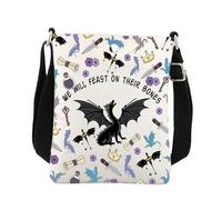 FW Crossbody Bag Dragon Rider Gifts We Will Feast On Their Bones Fantasy Book Reader Gift Fw Inspired Messenger Bag