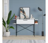 FW Style by invitation Console Hall Table with Metal Frame - White