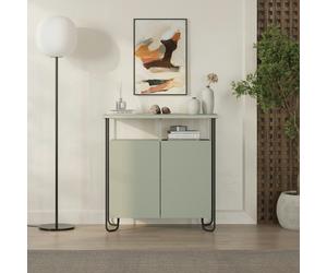 FW Style by invitation Modern 2 Door Sideboard Unit Metal Legs - Ash Green