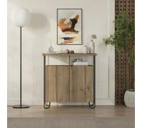 FW Style by invitation Modern 2 Door Sideboard Unit Metal Legs - Dark Oak