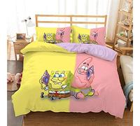 FWDDDEQ® Infant Bedding King Cartoon Anime Character Beds - Super Soft Anti-Allergy 3 Piece Include 3D Printed Duvet Covers Fitted Bed, 2 Pillow Case - All Season Duvet Covers 220X230 Cm