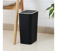 FWEEK 12L Touch Top Bin Kitchen Waste Bins Plastic Rubbish Trash Can Bathroom Dustbin for Kitchen Bathroom Bedroom Living Room Office - Black
