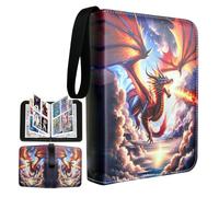 Fweel Deluxe Fire Dragon Trading Card Binder - Ideal for Boys, Girls, and Card Enthusiasts - Collectible Trading Card Albums, Cases & Sleeves (Firedragon400)