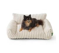 FWERDG Cute Couch Bed for Pets, Supportive Cat Sofa for Indoor Cats, Small Dog Sofa Bed for Small Dogs, Cream
