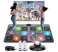 FWFX Dance Mat Toys for Kids, Double User Wireless Controller Electronic Dance Mats, Plug And Play Dancing Mats for TV with HD Camera, Exercise Dancing Mat for Family Games, Gifts for Girls Boys