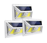 Fwieurow Upgrade with Magnet 3Pack Solar Motion Sensor Lights, Ultra Bright Outdoor Lights, 270 ° Wide Angle Waterproof Safety Lights, Suitable for Courtyards, Garages, Decks,Rv